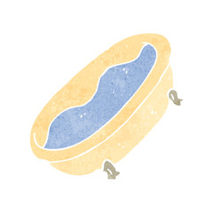 retro cartoon bath full of water