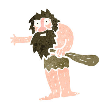 retro cartoon caveman