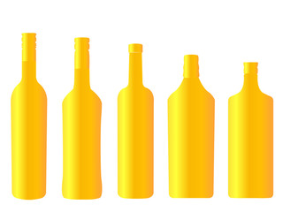 Different Kinds of Golden Spirits Bottles