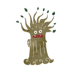Fototapeta premium retro cartoon spooky tree