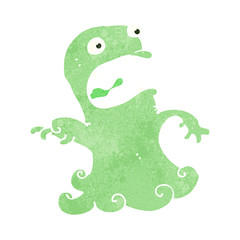 retro cartoon  spooky ghost