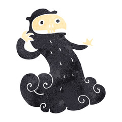 retro cartoon spooky ghost