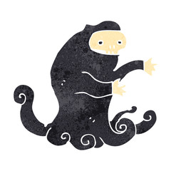 retro cartoon spooky ghost