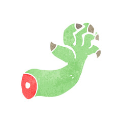 retro cartoon monster arm