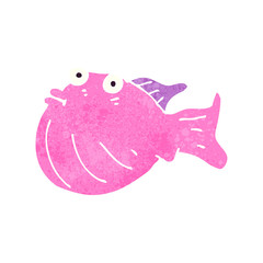 retro cartoon puffer fish © lineartestpilot