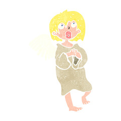 retro cartoon angel woman