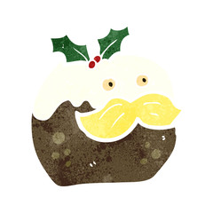 retro cartoon funny christmas pudding