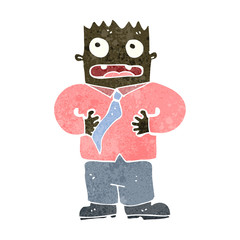 retro cartoon man gesturing to self