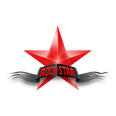 Red star with Rock Star banner