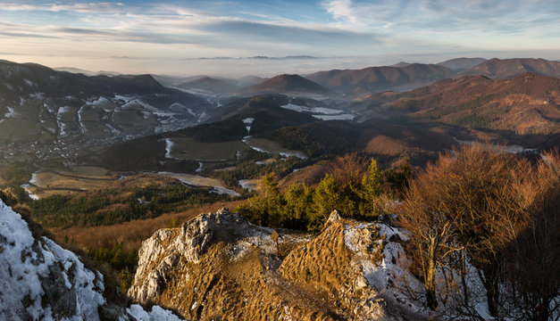 Sunset from Vapec mountain, Slovakia