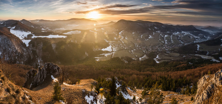 Sunset from Vapec mountain, Slovakia
