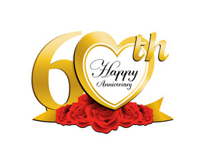 wedding anniversary logo heart 60
