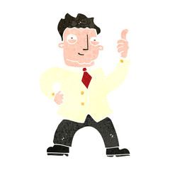 retro cartoon excited businessman