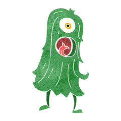 retro cartoon spooky monster