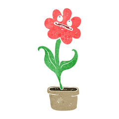 retro cartoon flower