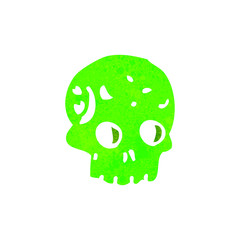 retro cartoon spooky skull