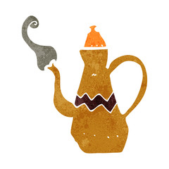 retro cartoon old coffee pot
