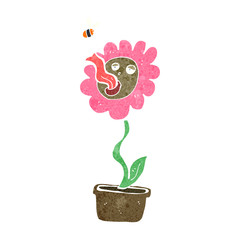 retro cartoon flower