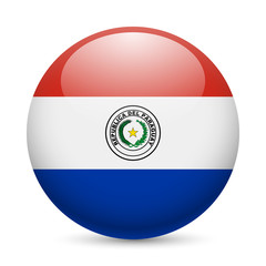 Round glossy icon of Paraguay