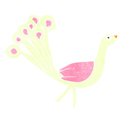 retro cartoon peacock