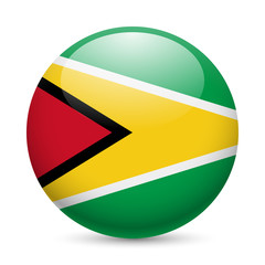 Round glossy icon of Guyana