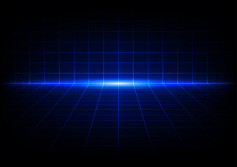 abstract blue grids perspective design background