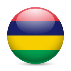 Round glossy icon of Mauritius