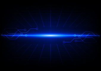 abstract blue grids with circuit technology  concept design