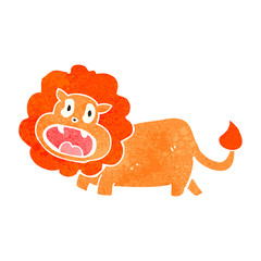 retro cartoon lion