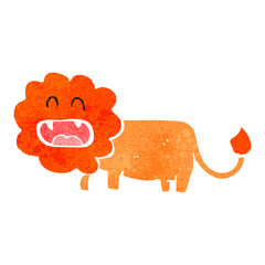 retro cartoon lion