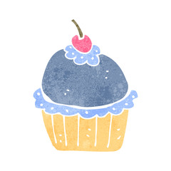 retro cartoon cupcake