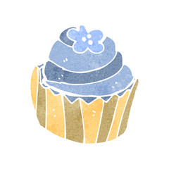 retro cartoon cupcake