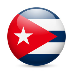 Round glossy icon of Cuba