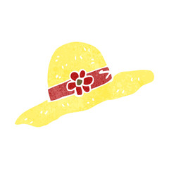 retro cartoon straw hat