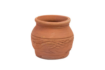 Ceramic pot isolated on white