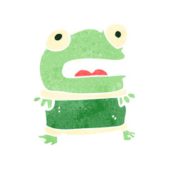 retro cartoon little frog