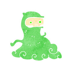 retro cartoon spooky ghost