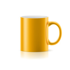 Yellow mug on white