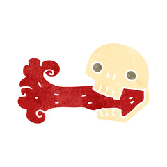 retro cartoon skull symbol