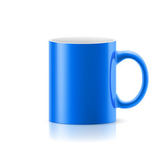 Blue mug on white