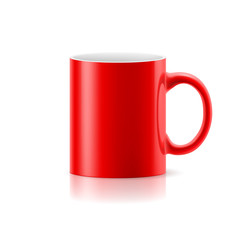 Red mug on white