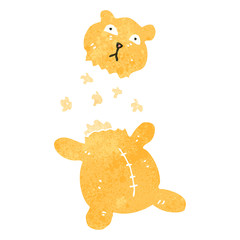 retro cartoon torn teddy bear