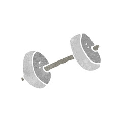 retro cartoon barbell