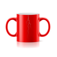 Red mug with two handles