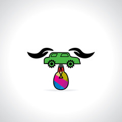 caring car concept with hand vector illustration 