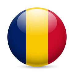 Fototapeta premium Round glossy icon of Chad