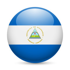 Round glossy icon of Nicaragua