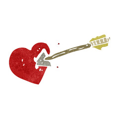 retro cartoon arrow struck heart
