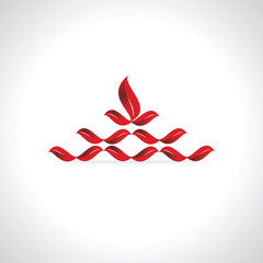 Obraz premium creative leaf in many color with blue color vector 