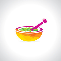 creative mortar pestle ayurveda concept vector illustration